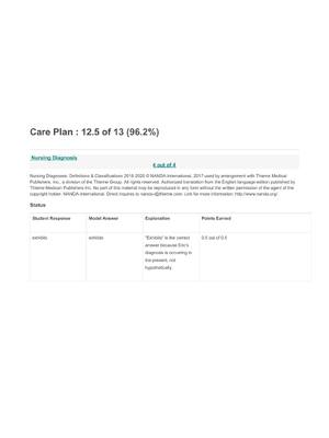 Preview of Eric Ford Care Plan Shadow Health.