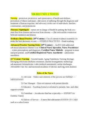 Preview of NR 222 UNIT 1 COURSE  NOTES