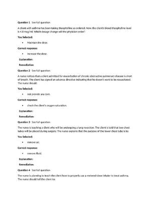 Preview of Passpoint Respiratory | A client with asthma has been taking theophylline as ordered. Now,