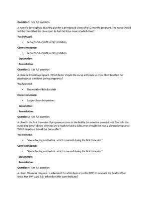 Preview of Passpoint Antepartum | A nurse is developing a teaching plan for a primigravid client who'