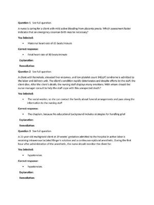 Preview of Passpoint Intrapartum | A nurse is caring for a client with mild active bleeding from plac