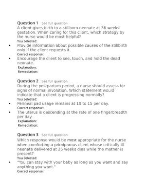 Preview of Passpoint-postpartum. | A client gives birth to a stillborn neonate at 36 weeks' gestation