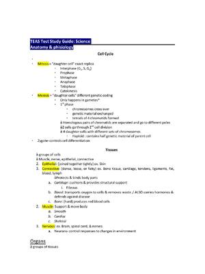 Preview of ATI TEAS 6 General Anatomy and Physiology