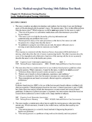 Preview of TEST BANK for Medical-Surgical Nursing: Assessment and Management of Clinical Problems 10t