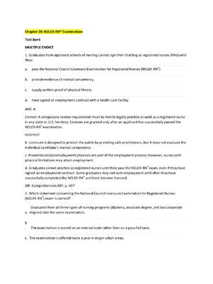 Preview of Chapter 28: NCLEX-RN® Examination Test Bank MULTIPLE CHOICE
