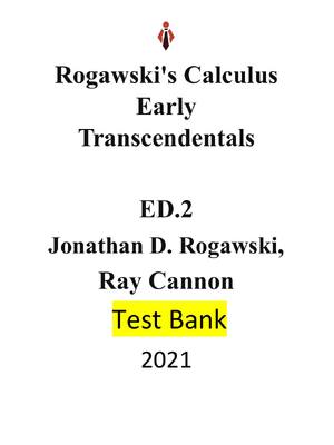 Preview of SOLUTIONS MANUAL for Rogawski's Calculus Early Transcendentals for AP 2nd Edition Early Tr