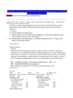 Preview of Test Bank for Lilley Pharmacology and the Nursing Process 7th Edition by Linda Lane Lilley