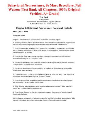 Preview of Test Bank For Behavioral Neuroscience 8th Edition by Marc Breedlove, Neil Watson