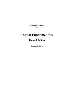 Preview of Solutions Manual for Digital Fundamentals 11th Edition By Thomas L Floyd