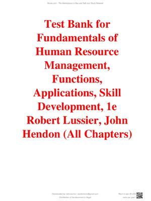 Preview of Fundamentals of Human Resource Management, Functions, Applications, Skill Development 1st