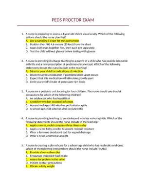 Preview of ATI PEDS PROCTORED EXAM |  A nurse is preparing to assess a 4-year old child’s visual acui