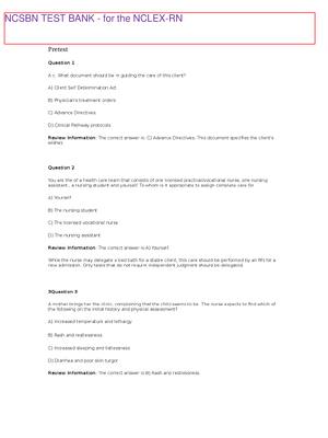 Preview image for NCSBN TEST BANK - for the NCLEX-RN & NCLEX-PN | over 1500 Complete MCA Plus rationale in 500 Pages. Best Last Minute Exam Prep.