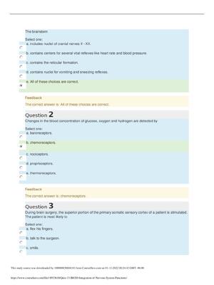 Preview of BIO 201 Straighterline Anatomy and Physiology Quiz 11- Questions and Answers - GRADED A+ {