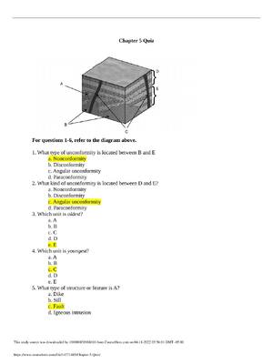 Preview of PHSC 211 Elements of Earth Science Chapter 5 Quiz  – Liberty University (A grade)