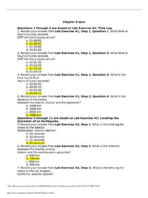Preview of PHSC 211 Elements of Earth Science  Chapter 8 Quiz – Liberty University (A grade)