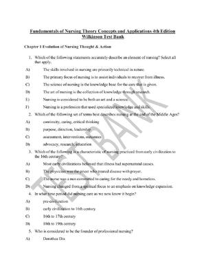 Preview of Test Bank for Fundamentals of Nursing: The Art and Science of Nursing Care 7th edition by