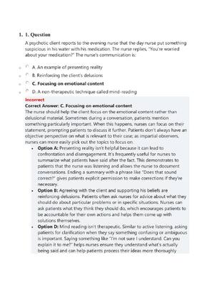 Preview of Comprehensive Mental Health and Psychiatric Nursing NCLEX Practice  Quiz #3 Contains 75 Qu