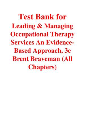 Preview of Leading & Managing Occupational Therapy Services An Evidence-Based Approach, 3e Brent Brav
