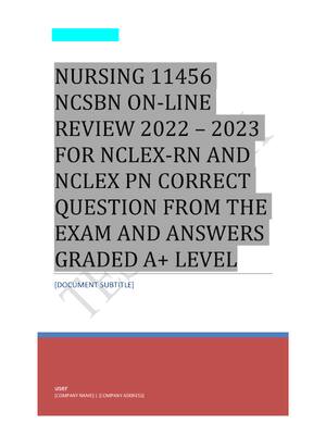 Preview of NCSBN Test bank |  NCSBN ON-LINE REVIEW TEST BANK for the NCLEX-RN & NCLEX-PN Examination