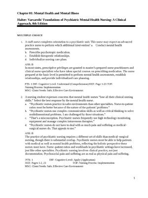 Test Bank for  Varcarolis' Foundations of Psychiatric-Mental Health Nursing: A Clinical Approach by Margaret Jordan Halter