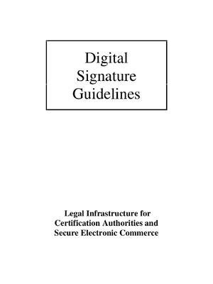 Preview of Legal Infrastructure for Certification Authorities and Secure Electronic Commerce