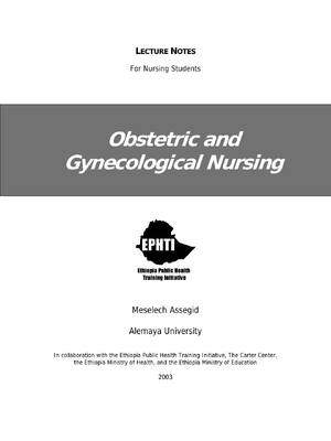Preview image for Obstetric and Gynecological Nursing LECTURE NOTES For Nursing Students