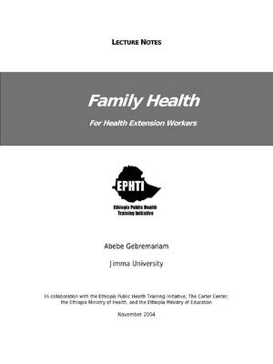 Preview image for Family Health For Health Extension Workers LECTURE NOTES