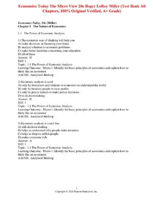 Preview of Test Bank For Economics Today The Micro View 20th Edition By Roger LeRoy Miller