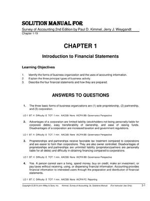Preview of Solution Manual For Survey of Accounting 2nd Edition by Paul D. Kimmel, Jerry J. Weygandt