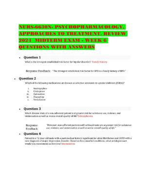 Preview of NURS 6630 Neurobiology and Psychopharmacology for Psychiatric Mental Health Advanced Pract
