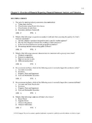 Preview of TEST BANK for Financial Reporting Financial Statement Analysis and Valuation 9th Edition b