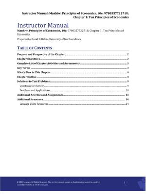 Preview of Instructor Manual for Principles of Economics, 10th Edition By N. Gregory Mankiw Complete