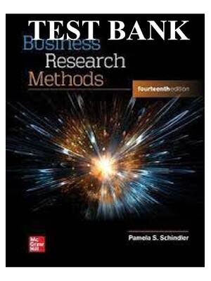 Preview of Test Bank for Business Research Methods 14th by Pamela Schindler