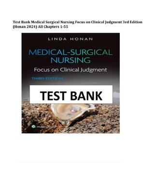 Preview of Focus on Adult Health Medical Surgical Nursing 3rd Edition Honan Test Bank! RATED A+