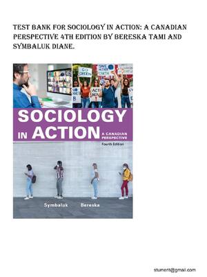 Preview of TEST BANK for Sociology in Action A Canadian Perspective 4th Edition by Bereska Tami and S