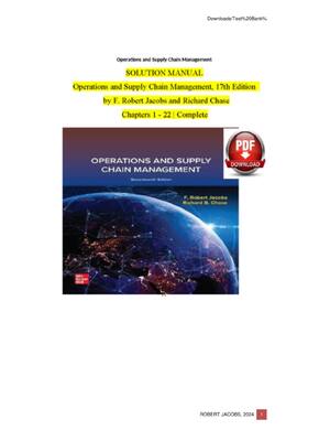 Preview of Operations and Supply Chain Management 17th Edition Jacobs Test Bank