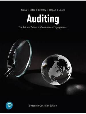 Preview of Test Bank for Auditing The Art and Science of Assurance Engagements 16th Canadian Edition