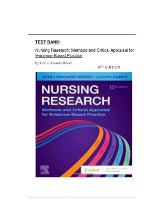 Preview of TEST BANK for Nursing Research: Methods and Critical Appraisal for Evidence-Based Practice