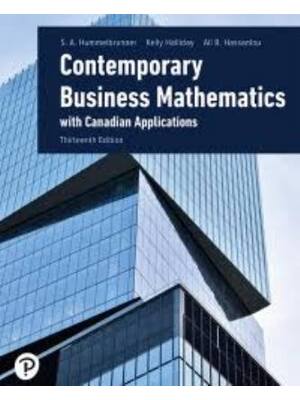 Preview of Solutions Manual For Contemporary Business Mathematics with Canadian Applications 13th Edi
