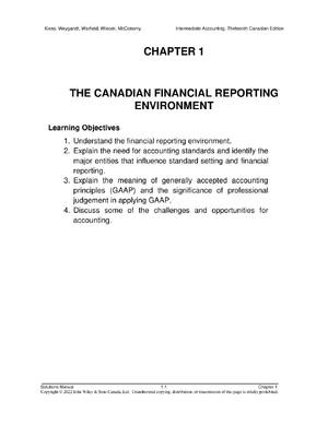 Preview of INSTRUCTOR SOLUTIONS for Intermediate Accounting, Volume 1, 13th Canadian Edition by Donal