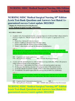 Preview of TEST BANK for Medical-Surgical Nursing: Concepts for Interprofessional Collaborative Care