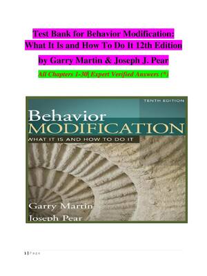 Preview of Test Bank for Behavior Modification: What It Is and How To Do It 10th Edition by Garry Mar