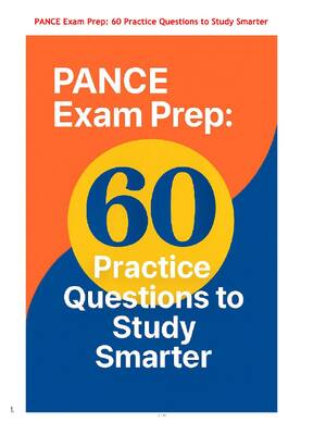 Preview of PANCE Exam Prep: 60 Practice Questions to Study Smarter