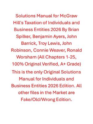 Preview of Solutions Manual For McGraw Hill's Taxation of Individuals and Business Entities 2026 Edit