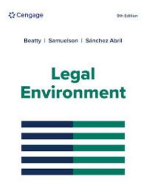 Preview of Solutions Manual Legal Environment 9th Edition By Jeffrey Beatty, Susan Samuelson, Patrici