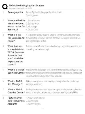 Preview of TikTok Media Buying Certification  New 2025 Update / TikTok Ads Manager Study Guide & Prac