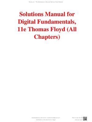 Preview of Solutions Manual For Digital Fundamentals, 11th Edition By Thomas Floyd