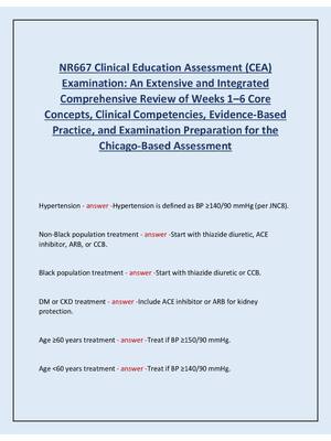 Preview of NR 667 Clinical Education Assessment (CEA) Examination: An Extensive and Integrated Compre