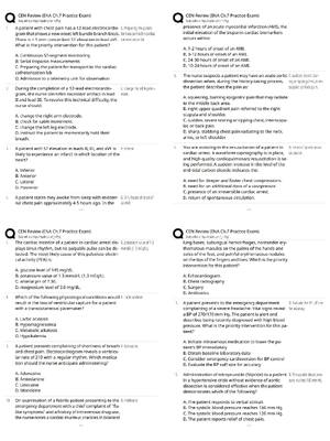 Preview of CEN Review ENA Chapter 7 Practice Exam / Certified Emergency Nurse Exam Prep