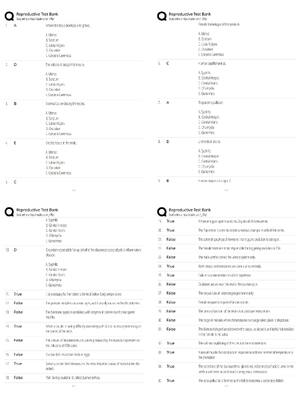 Preview of Reproductive Health Exam Questions and Answers / Score 100%